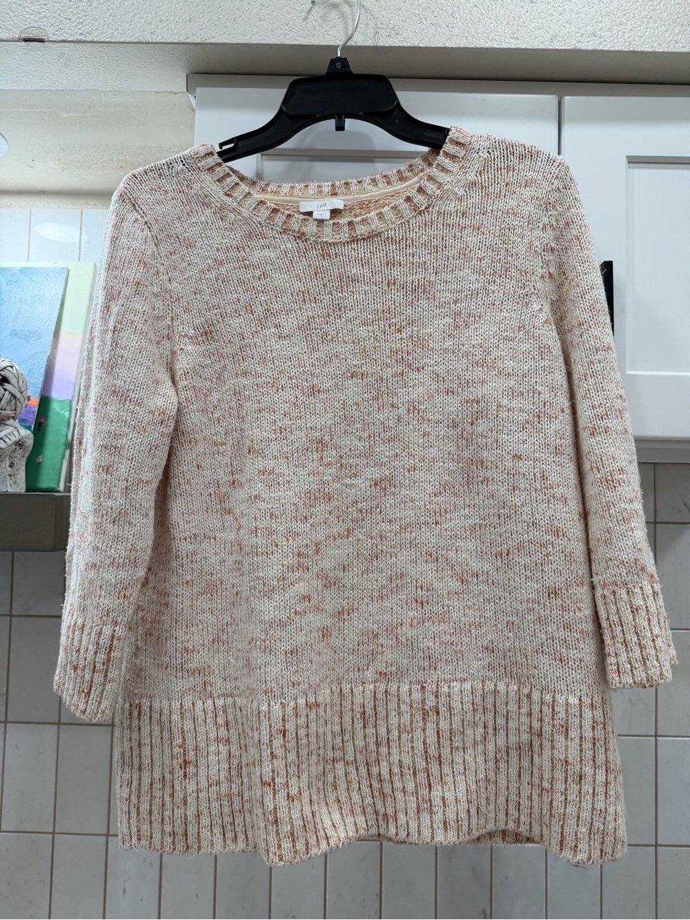 J. Jill Marled Cream Sweater with Peach Speckle